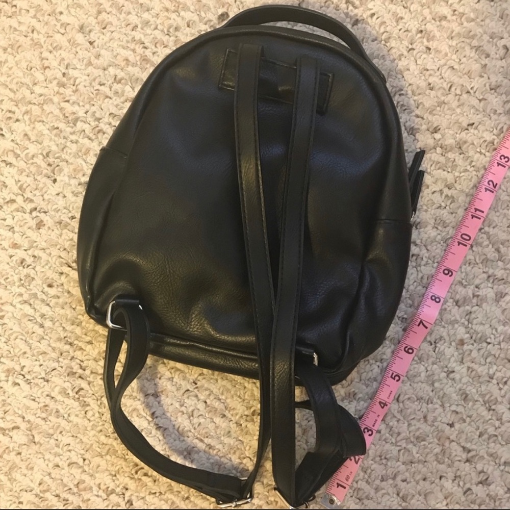 Basic black Pom Pom backpack. - Picture 2 of 4